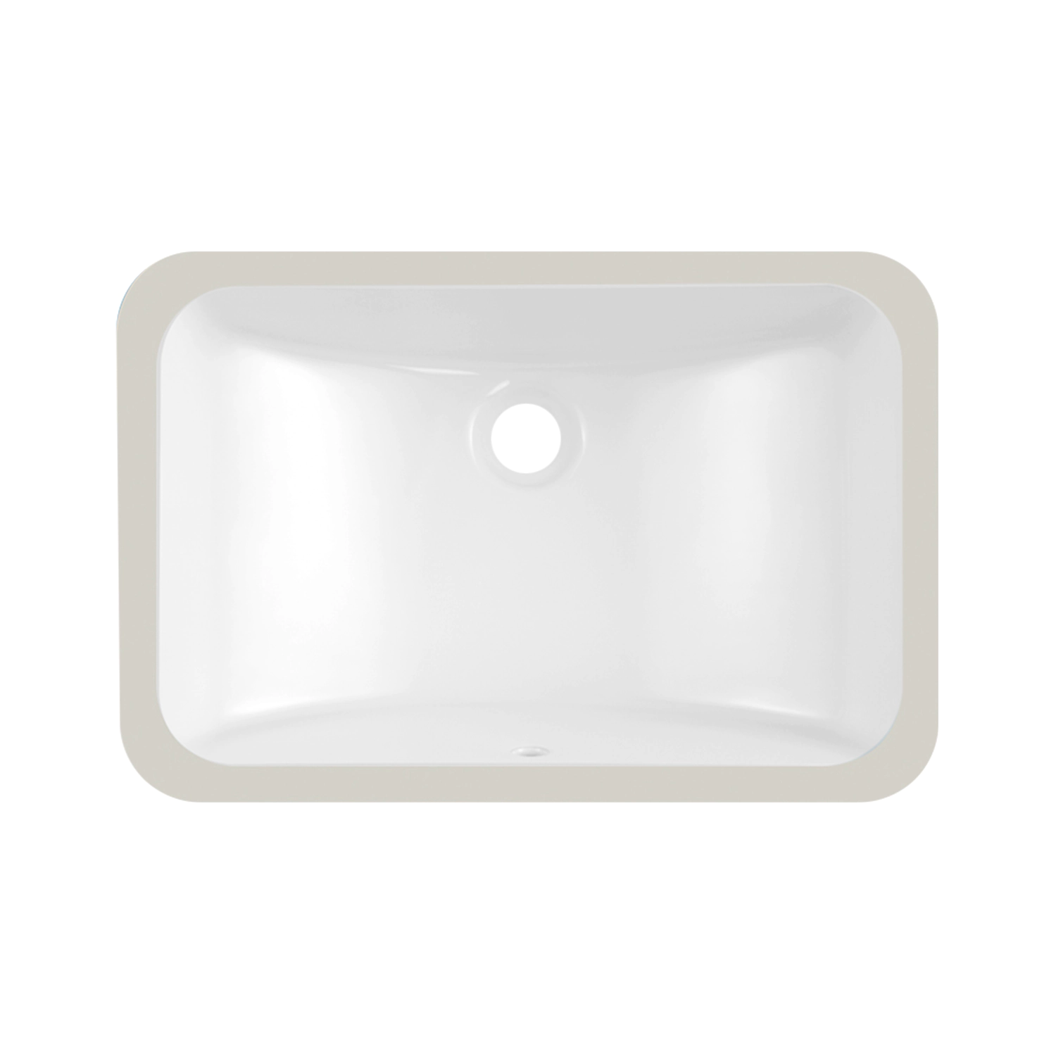 bathroom wash basin white 20-inch rectangle undermount sink, 52 cm under counter basin with overflow